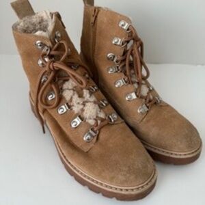 Dolce Vita Suede/Sherpa Lace Up Bootie - Size 9